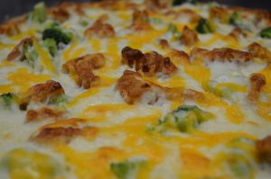 Chicken and Broccoli Pizza Buffalo style pizza